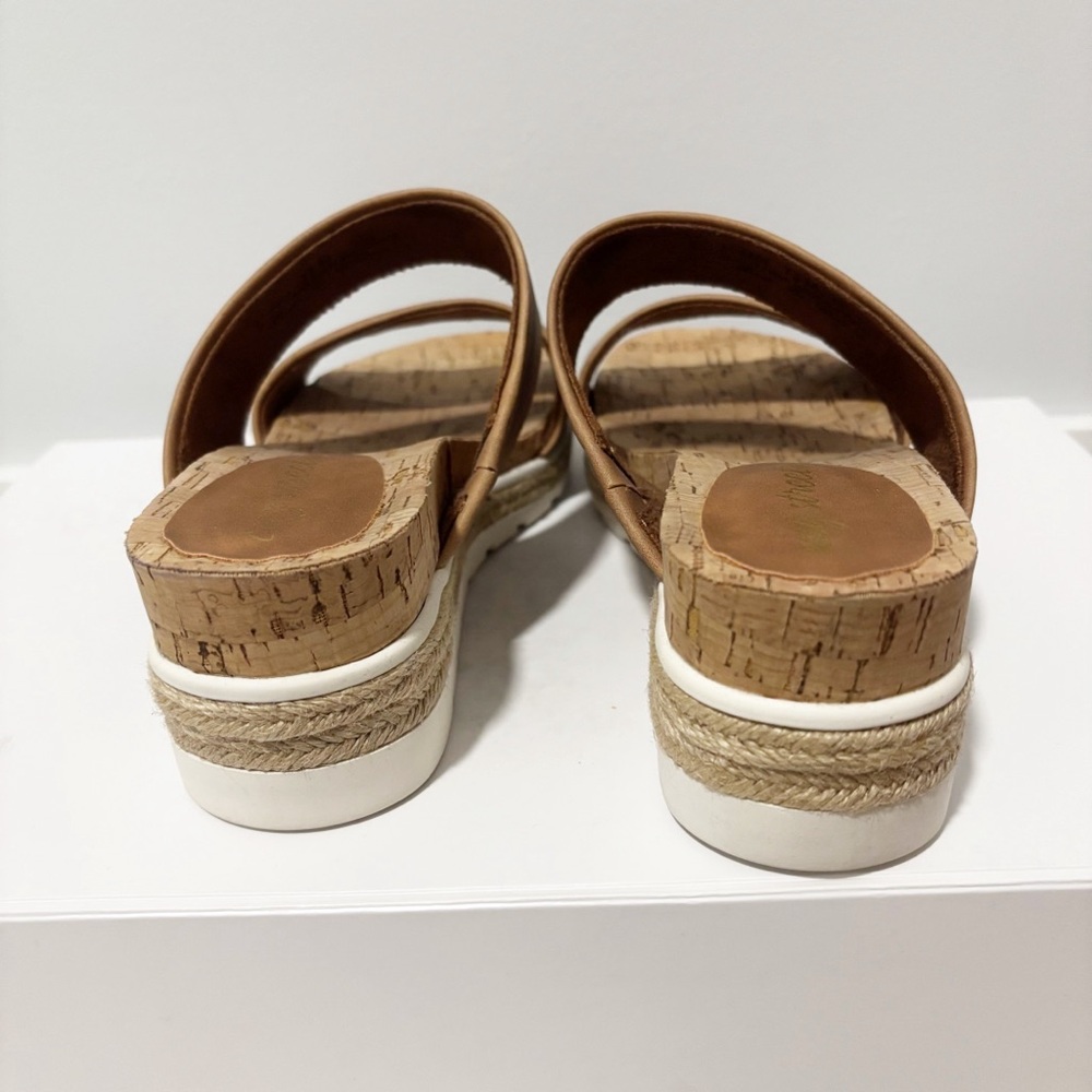 Easy‎ Street Womens Maryann Wedge Sandal Slip On Comfort Faux Brown Leather 7.5 - Picture 7 of 10